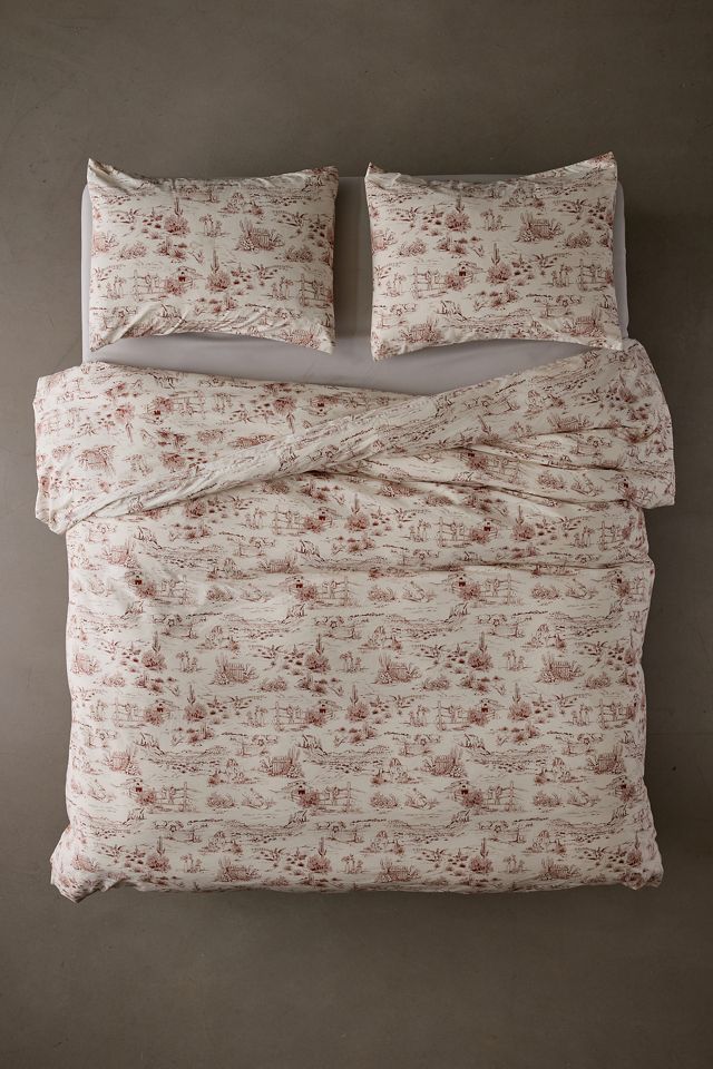 Brown Western Toile Double Duvet Set #1