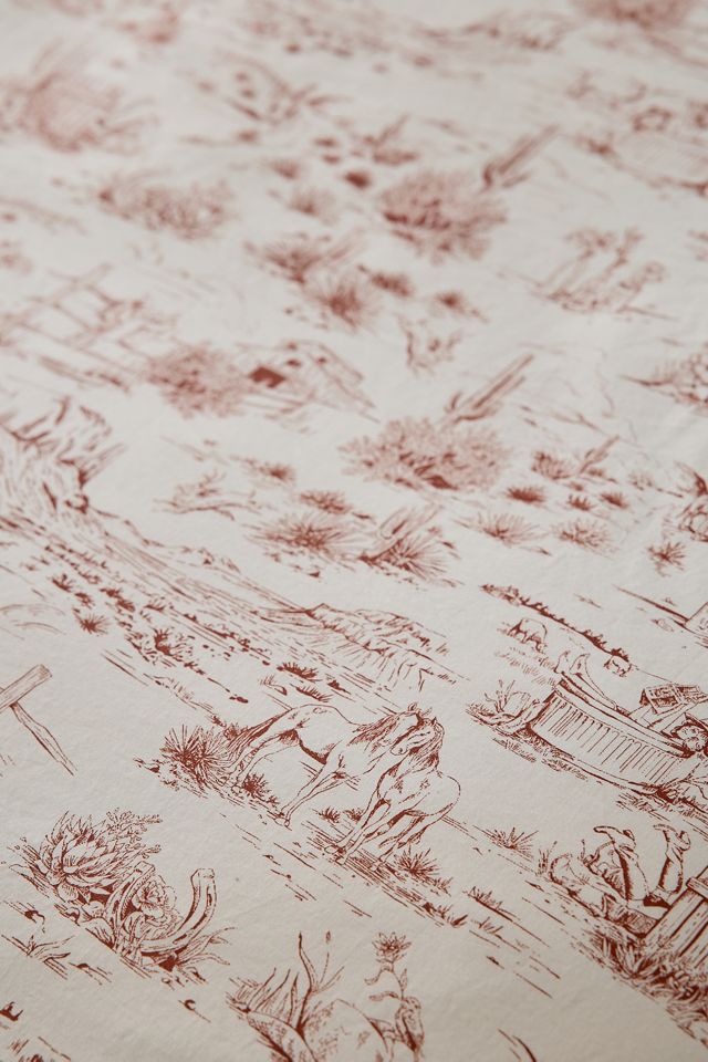 Brown Western Toile Double Duvet Set #4