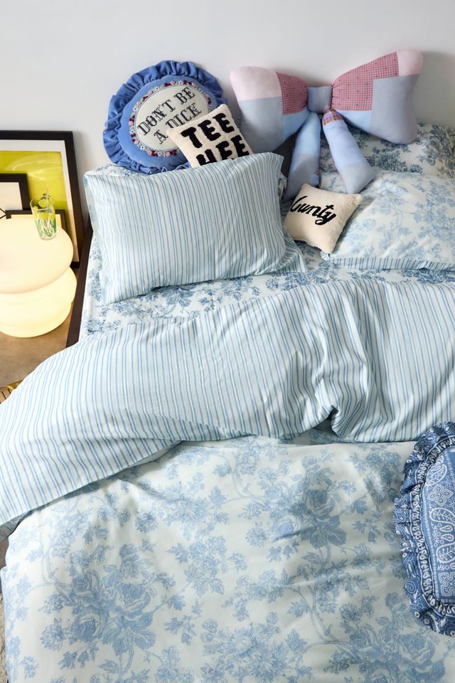 Toile Stripe Reversible Duvet Set #4