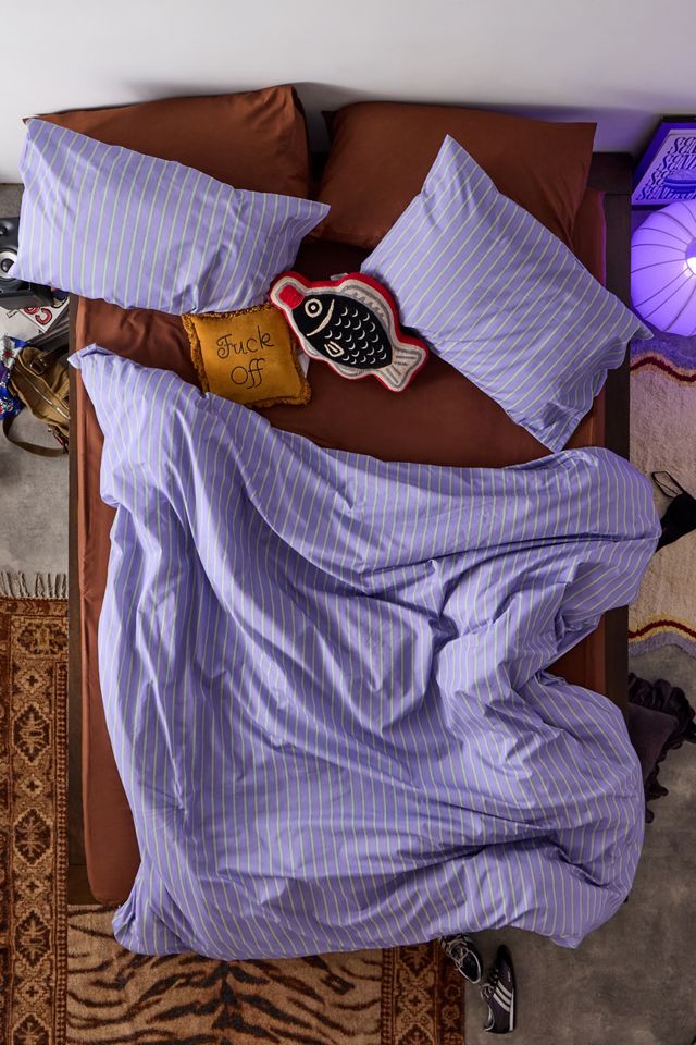 Purple Shirt Stripe Duvet Set #1