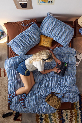 Art Soho Bettbezug-Set – Einzelbett 135x200 Cm, Blau-schwarz, 50% Baumwolle, 50% Polyester