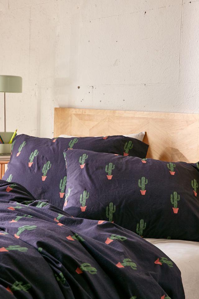 Blue Cactus Print Duvet Cover Set #2