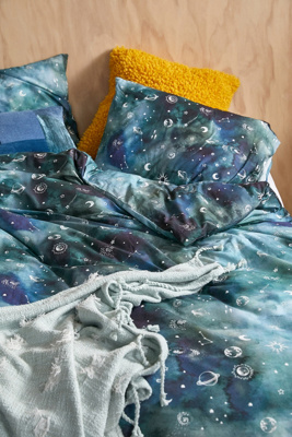 Set Copripiumino REALIN Galaxy Dreamy – Morbido Letto 3D Con Pianeti E Cartoni, 3 Pezzi Taglia Singolo, In Microfibra