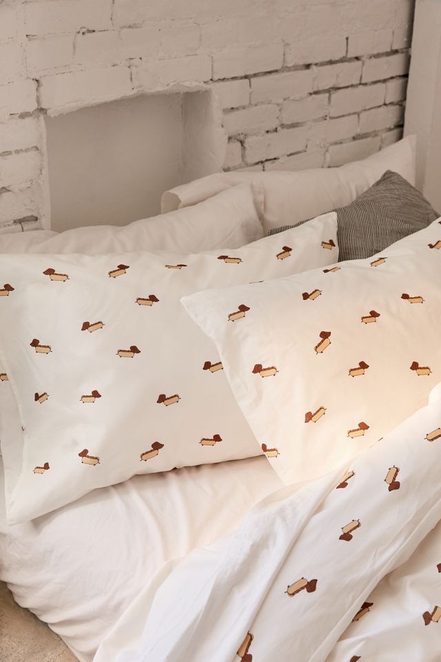 Sausage Dog Pillow Case Set Urban Outfitters UK