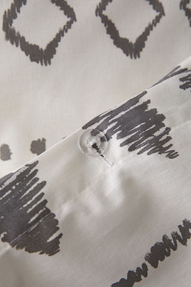 Geometric Print Duvet Set With Reusable Fabric Bag #5