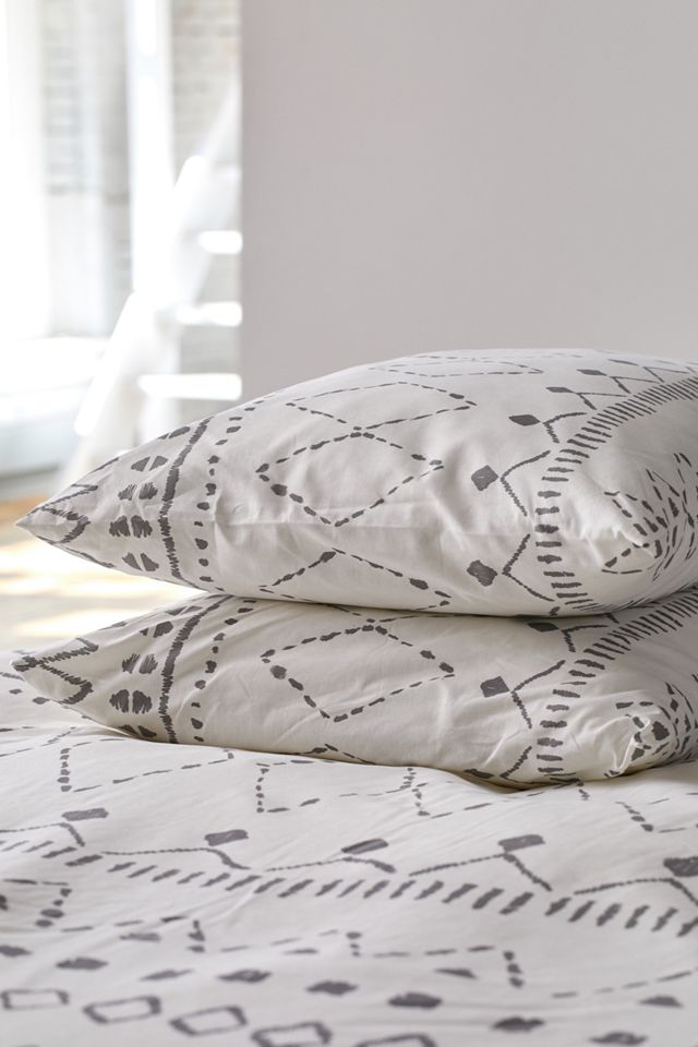 Geometric Print Duvet Set With Reusable Fabric Bag #6