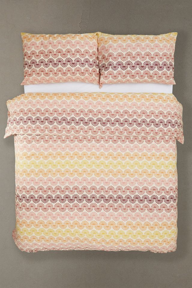 Sun Stripe Orange Duvet Set Urban Outfitters UK
