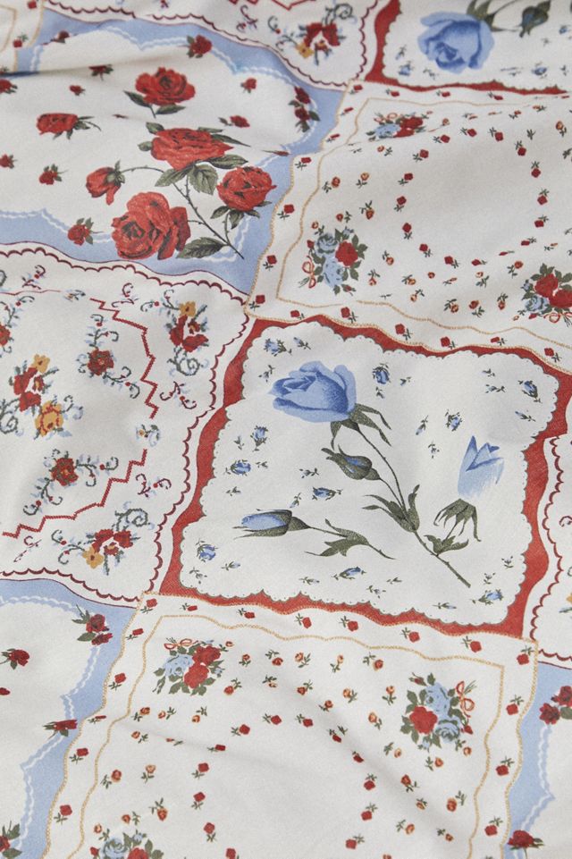 Red Vintage Scarf Duvet Set #4
