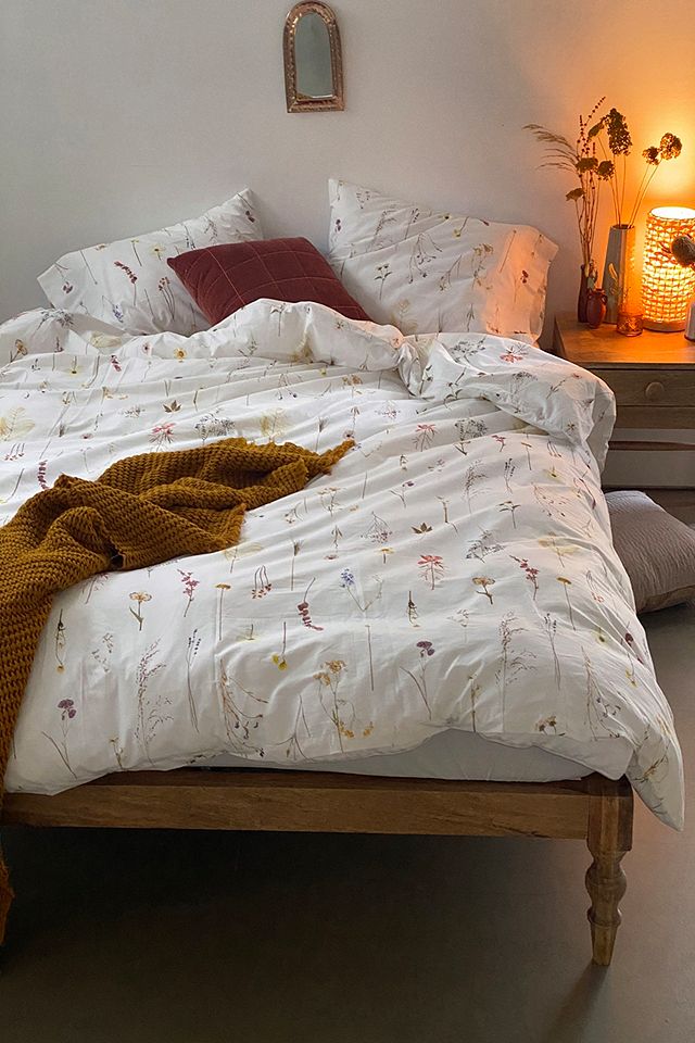 Florence Pressed Flowers Duvet Set With, Urban Outfitters King Size Bedding