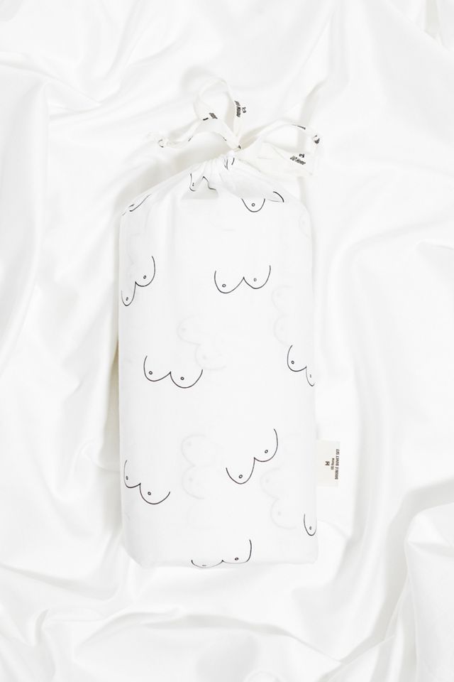 Juego de Edredón con Estampado de Senos con Bolsa de Tela Reutilizable #5
