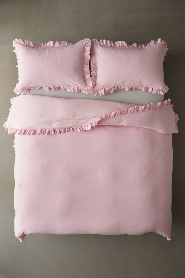 Washed Pink Ruffle Duvet Set #1