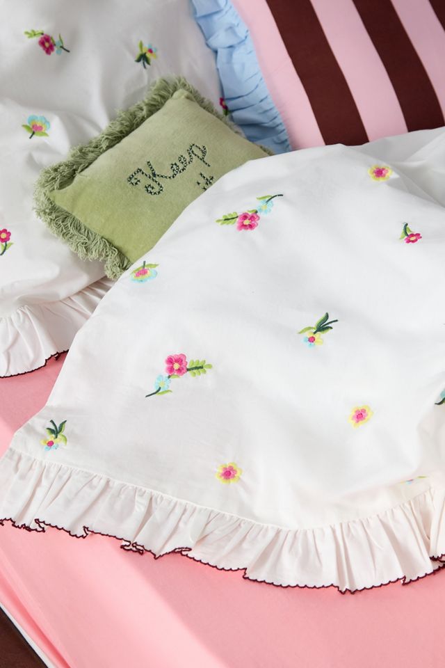Alice Embroidered Floral Duvet Set #1