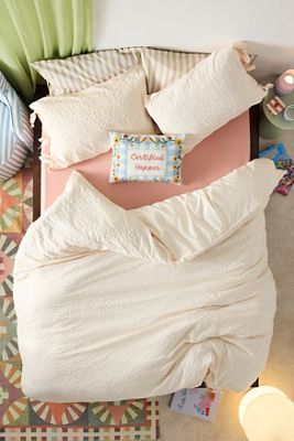 Pink Seersucker Duvet Set