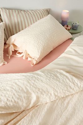 Pink Seersucker Duvet Set