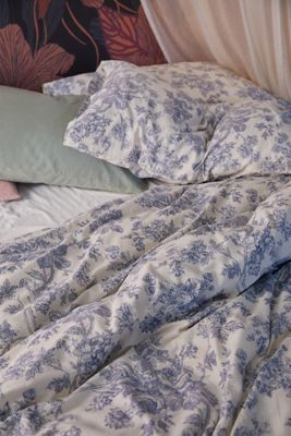 Blaue Toile Bettbezug Set