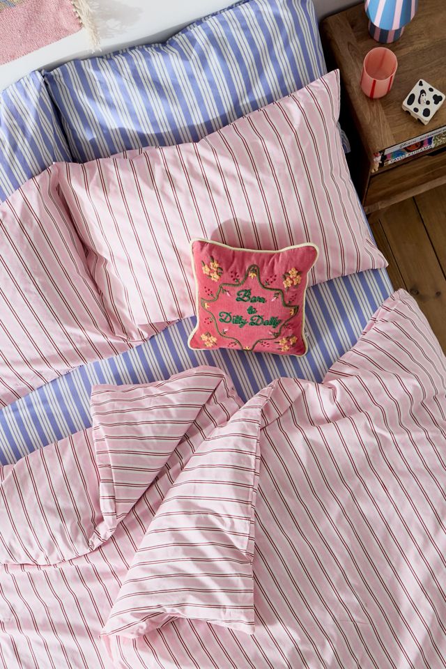Juego de Funda Nórdica de Rayas Rosa y Roja #2