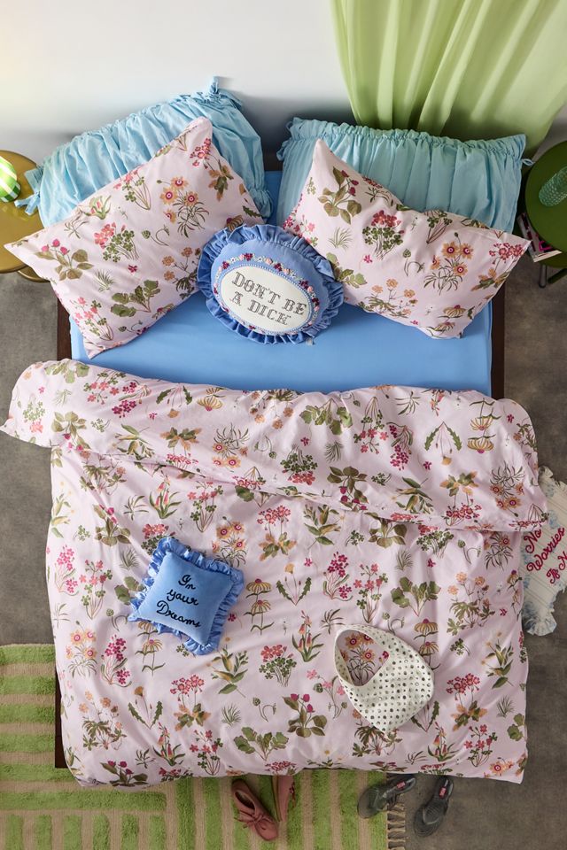 Rosa Blumenmuster Bettbezug Set #1