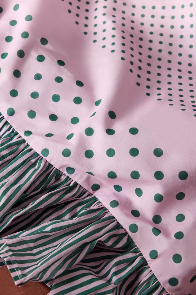 Polka Dot Stripe Ruffle Duvet Set #5