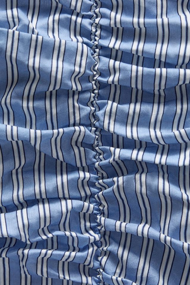 Ensemble de housse de couette froncée à rayures chemise bleue #2