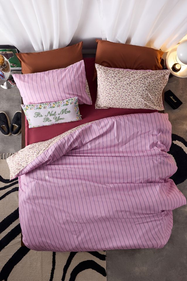 Set Copripiumino Reversibile con Piccoli Fiori Viola #1