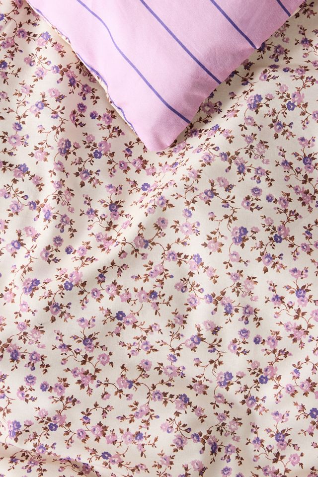 Set Copripiumino Reversibile con Piccoli Fiori Viola #2