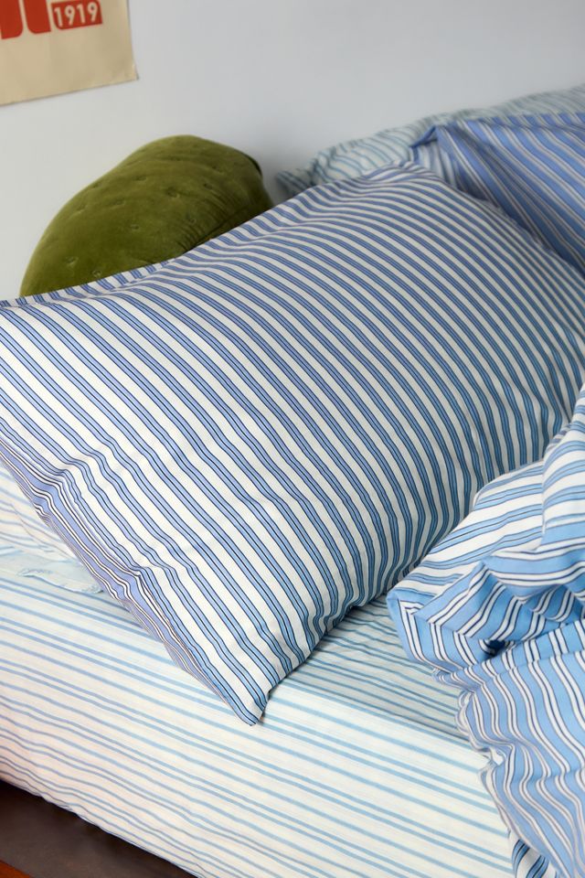 Set Copripiumino Reversibile a Righe Camicia Blu #3