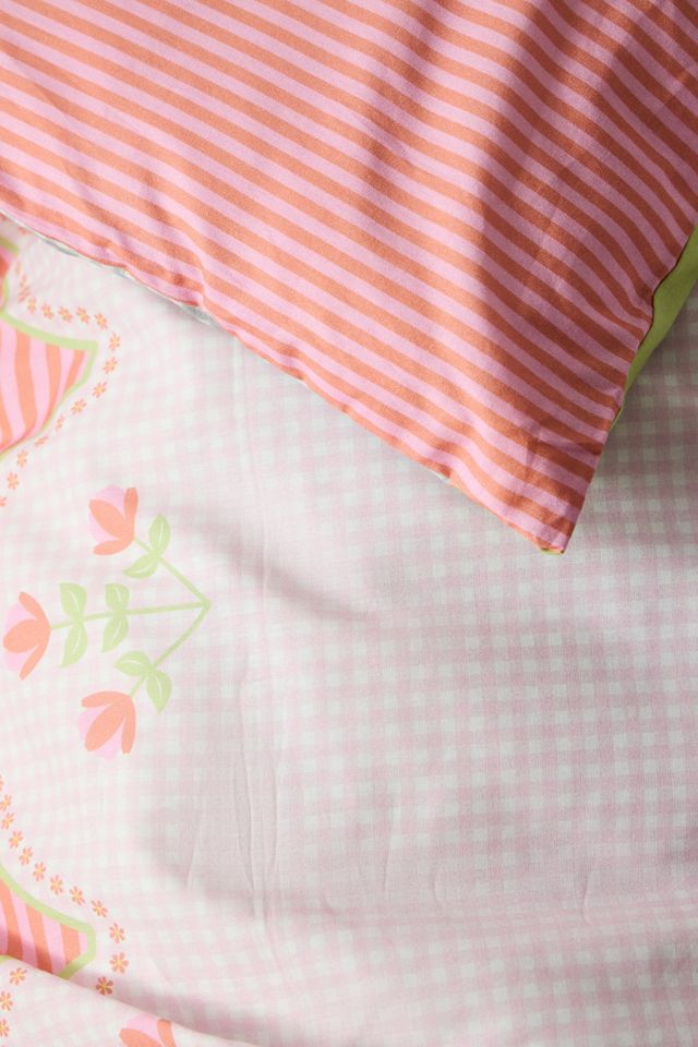 Ensemble de housse de couette Saffie à fleurs et vichy #3