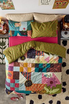 Ensemble de housse de couette réversible à patchwork original