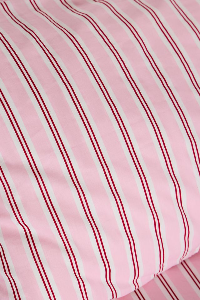 Pink & Red Stripe Fitted Sheet & Pillowcase Set #5