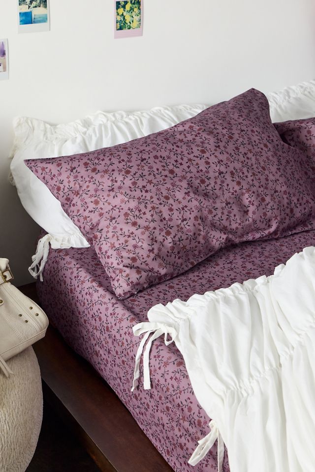 Juego de Sábana Ajustable y Funda de Almohada Purple Clarissa #1