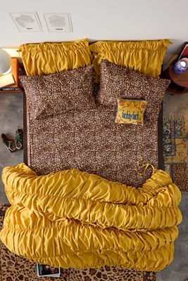 Juego de Sábana Ajustable y Funda de Almohada con Estampado de Leopardo