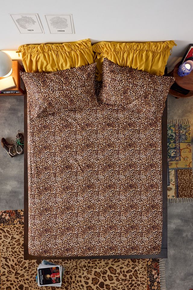 Set Lenzuolo con Angoli e Federa Stampa Leopardo #2
