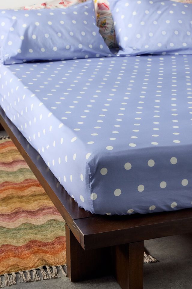 Set Lenzuolo con Angoli e Federa a Pois Blu #3