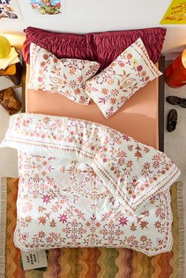 QOOMO Set Copripiumino 3 Pezzi Con Gatto Floreale Rosa, Federe Incluse, Morbido Microfibra, Taglie Singolo Matrimoniale Queen - 5
