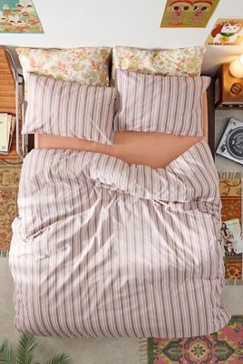 Set Copripiumino a Righe Viola Multi
