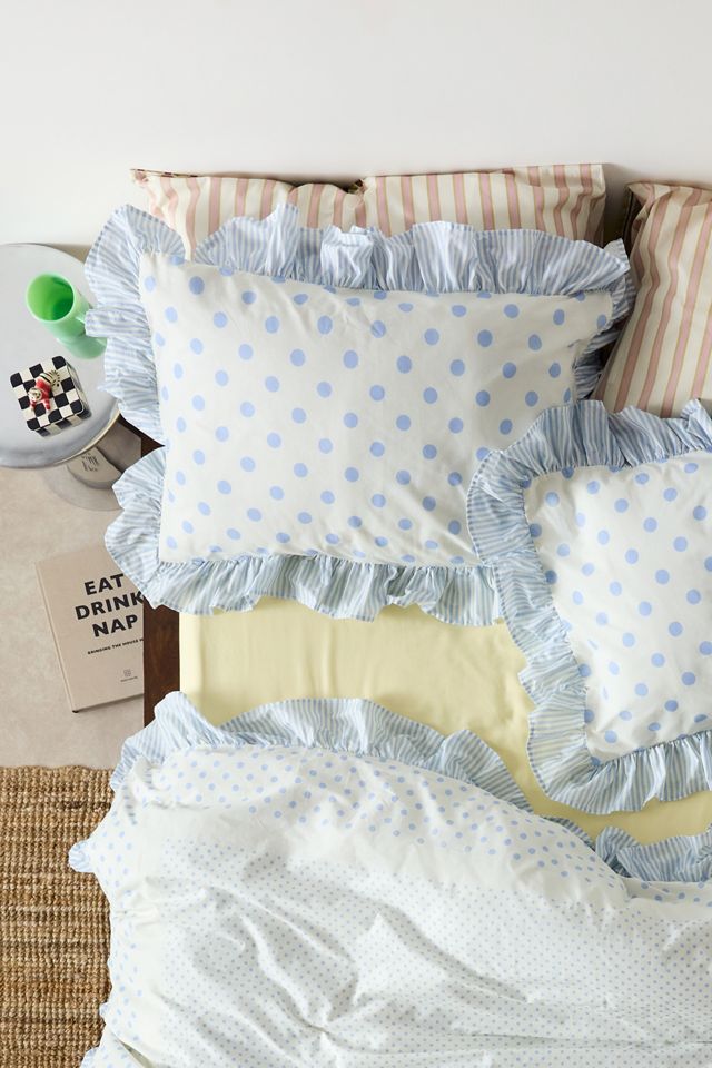 Set Copripiumino con Volant a Pois Blu #3