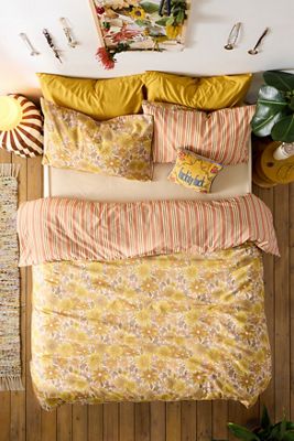 Set Copripiumino Reversibile Clara Retro Senape