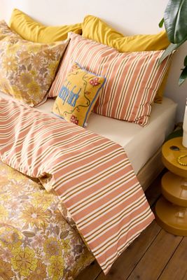 Clara Retro Mustard Reversible Duvet Set