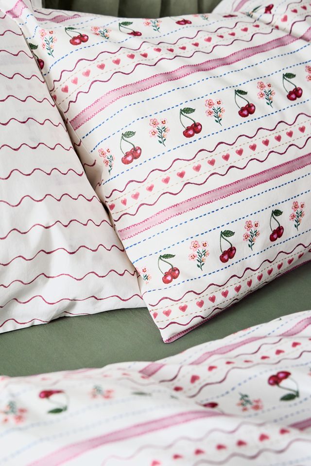Set Copripiumino Reversibile a Righe Cherry #2