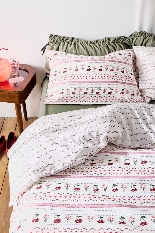 Set Copripiumino Reversibile a Righe Cherry #4