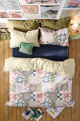 Set Copripiumino Reversibile con Toppe Vintage