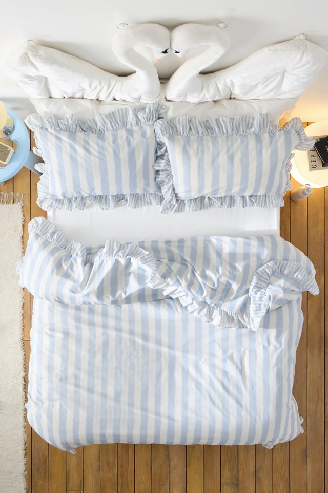 Stripe Ruffle Duvet Set #1