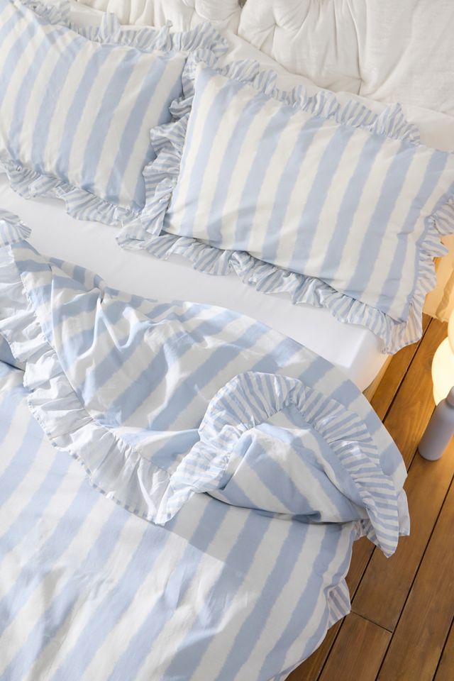 Stripe Ruffle Duvet Set #2