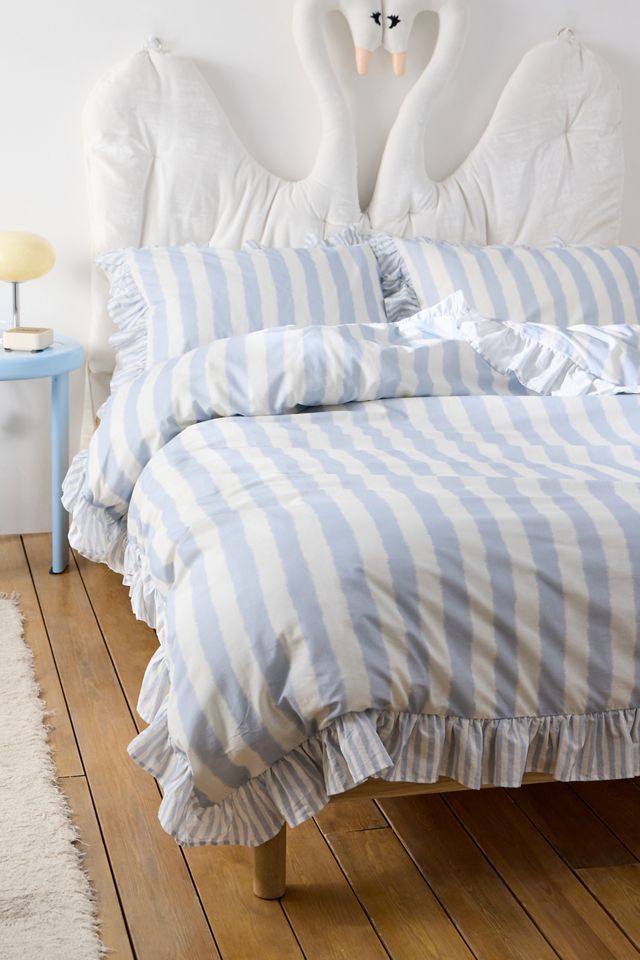 Stripe Ruffle Duvet Set #4