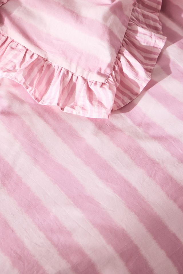 Ensemble de housse de couette à rayures avec volants #3