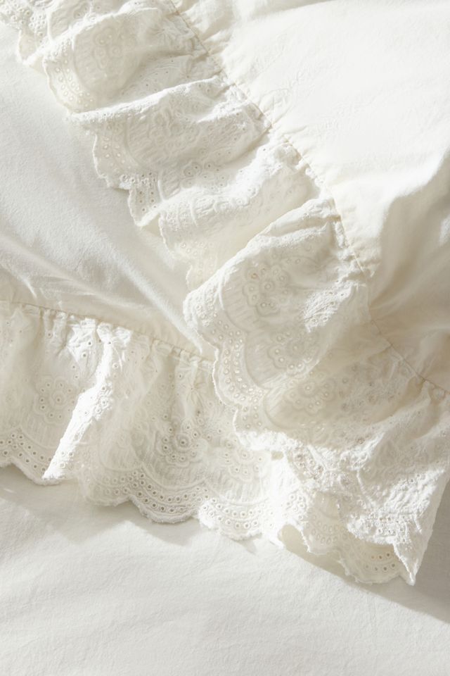 White Lace Ruffle Duvet Set #2
