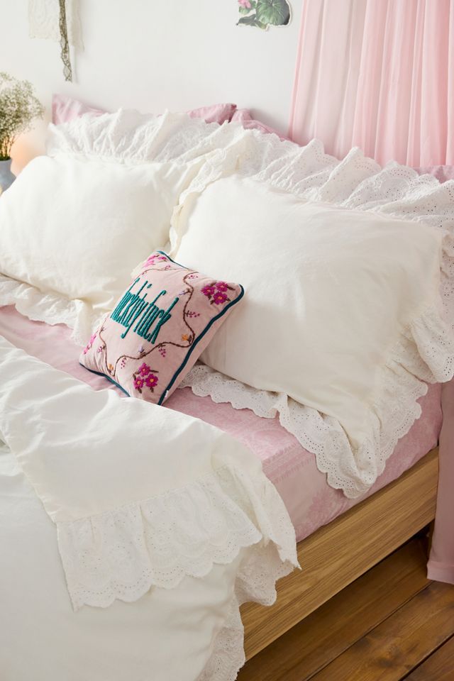 White Lace Ruffle Duvet Set #3
