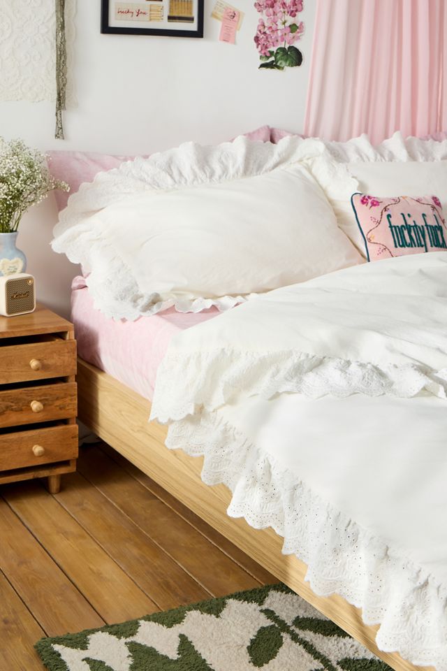 White Lace Ruffle Duvet Set #4