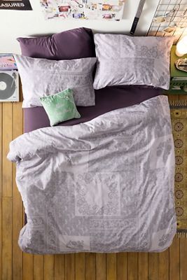 Ensemble de housse de couette en dentelle lavande