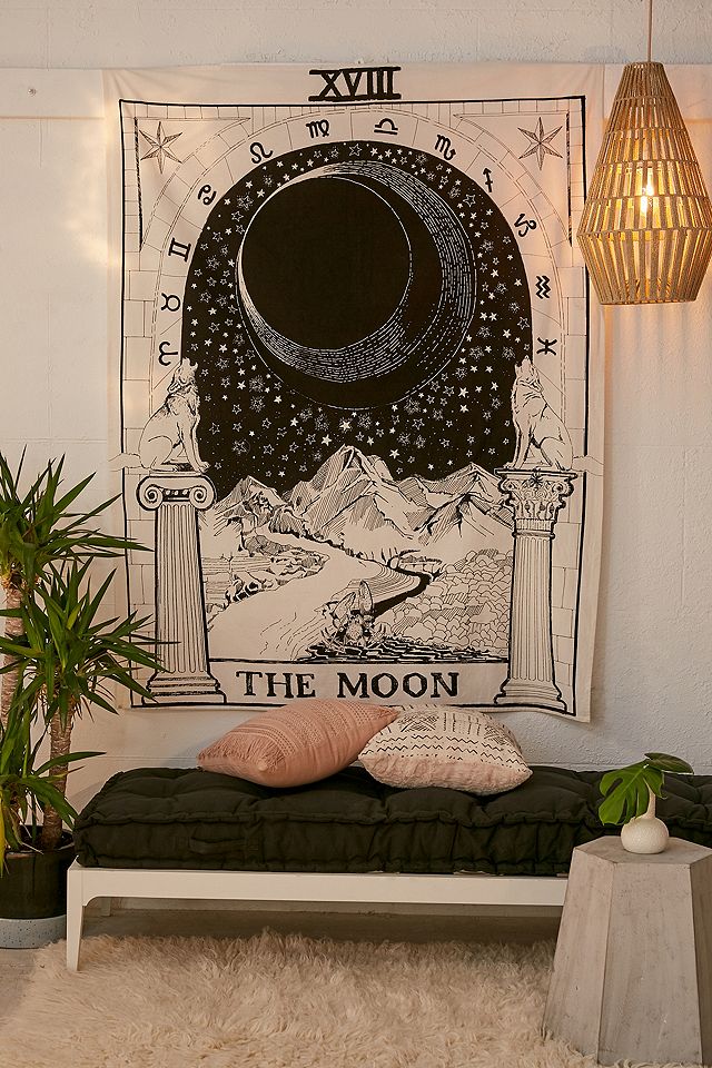 The Moon Tarot Card Tapestry